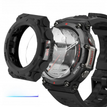 Glass+Case for Amazfit T-Rex 2 Screen Protector Tempered Glass Film & TPU Soft Protective Bumper T Rex 2 Rex2 Cover Accessories