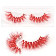 OKAYLASH Red Purple 3D Mink Colored Eyelashes Bulk wholesale Dramatic Fluffy Thick Colorful Hot Pink False  Eyelashes Makeup