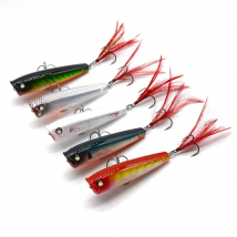 TAKEDO LB65 Top Water 65MM 7G Popper Sea Fishing Lures Artificial Bait With bk* Hooks Wobbler 3D Eyes Lure For Bass Tuna