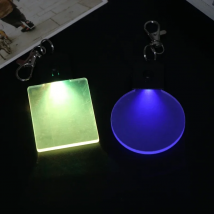 Fashion Acrylic Ring Car Keyring Practical LED Keychain Night Light Keychain Blank Chain Gift for Friend