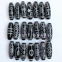 10x30mm Black DZI beads Tibet agate stone Oval Shape loose Beads 1pcs