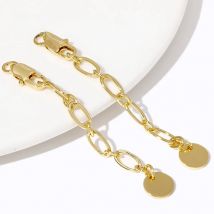 18K Gold Plated 6CM Extension Chain For Jewelry Making DIY Accessories,Tail Chain With Lobster Clasps Connectors For Bracelets