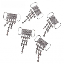 LKERAN 10Pcs 10*35MM Shiny Bow Bikini Rhinstone Connector/ Buckle Metal Chain For Swimming Wear Bikini Decorstion