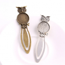 Sweet Bell 8pcs Cabochon Cameo Base Oval Owl Vintage Bookmarks Crown Round Blank Bezel Settings Bookmark Findings DIY Components