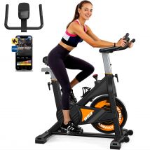 Magnetyczny rower treningowy MettleMatic z Bluetooth, rowery fitness do użytku w pomieszczeniach z monitorem LCD, udźwig do 160 kg