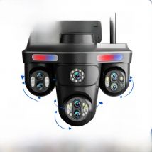 35MP 7 Lens 4 Screens Outdoor WiFi Security Camera Wireless 30X Zoom Three Rotating PTZ Auto Tracking Smart Home CCTV IP Camera