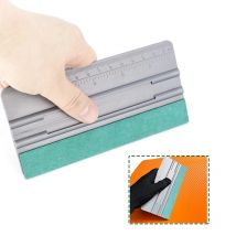 TOFAR 15cm Carbon Fiber Film Wrap Squeegee with Ruler Car Vinyl Wrapping Window Tint Tool Stickers Wallpaper Suede Felt Scraper