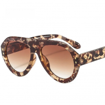 SO&EI Ins Popular Fashion Pilot Sunglasses Women Shades UV400 Retro Rivets Decoration Gradient Trending Men Round Sun Glasses