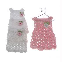 6/12Pcs Handmade Mini Crochet Knitting Longuette Fabric For Baby Shower Baptism Toy Dolls Crafts Table Party DIY Decorations