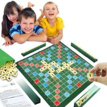 2-4 People English Spelling Solitaire Box Alphabet Chess Educational Toys Travel English Alphabet Scrabble Puzzle Board Game