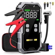 7000A Car Jump Starter with Air Compressor Battery Booster 12V Power Bank with LED Flashlight, Smart Cable with Voltage Display
