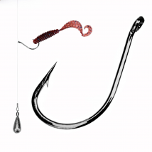 THKFISH 100pcs Fishing Dropshot Hooks #6 #4 #2 #1 #1/0 Frehswater High Carbon Steel Fishing Barbed Hook For Soft Lures