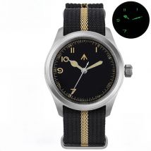 Militado ML08 38mm Quartz Watch VH31 Movement Double Domed Sapphire Crystal Wristwatch Super C3 Green Luminous Vintage Watches