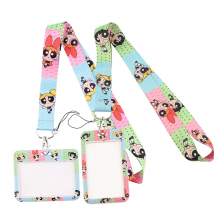 YL667 Girl Anime Icons Neck Strap Lanyards Keychain Holder ID Card Pass Hang Rope Lariat Badge Holder Key Chain Accessories