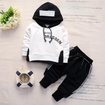 New Spring Autumn Cotton Boys Clothes Outfit Kids Baby Sports Hooded Tops Pants 2pcs Sets Fashion Children Casual Tracksuits