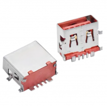 USB 5P Connector Jack High Current Female Socket 10mm Four Feet Full Paste Orange Plastic Core USB Female Seat Fast Charge Port