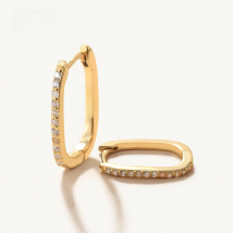 CANNER 925 Sterling Silver Square Piercing Huggie Hoop Earrings for Women Simple Cubic Zirconia Earings Fine Jewelry Pendientes