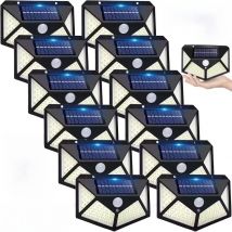 100 LED Solar Wall Lights Outdoor Solar PIR Motion Sensor Lamp Waterproof Solar Street Light for Garden Path Decoration