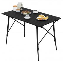 WOLTU Tavolo da campeggio pieghevole da viaggio in alluminio con borsa per il trasporto 120x68,5 cm Tavolo da giardino per esterni ad altezza regolabile per 4-6 persone