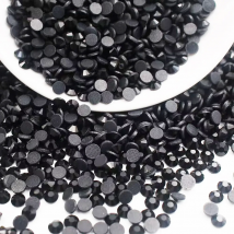 SS6-SS30 Black Round Flatback  Adhesive Hotfix Rhinestones Crystals Stones Beads Strass Glue On Hot Fix Rhinestone For Clothes