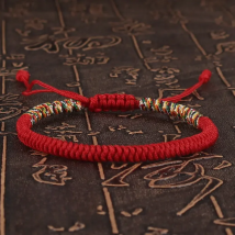Tibetan Buddhist Lucky Bracelet Unisex Braid Red Thread Rope Adjustable King Kong Knot Bracelets for Womern Men Bangles Jewelry