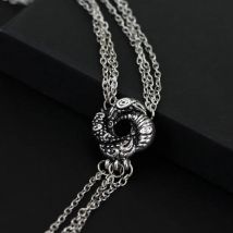 Algerian Loveknot Necklace Vesper Casino Royale Bond Girl Love Knot Necklace Vintage Silver Plated Women Jewelry Accessories