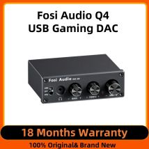 Fosi Audio Q4 Mini estéreo USB Gaming DAC y amplificador de auriculares Adaptador convertidor de Audio para el hogar/escritorio alimentado/altavoces activos