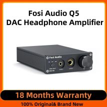 Fosi Audio-amplificador de auriculares Q5 DAC ESS9018K2M, convertidor Digital a analógico USB, Mini preamplificador estéreo, auriculares de doble salida