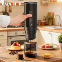 Wireless Electric Espresso 2-in-1 Coffee Machine for Car & Home Camping Portable Coffee Maker Capsule Powder Travel Coffee Maker