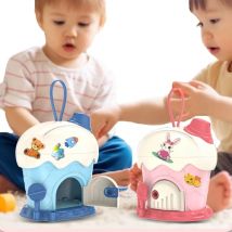 Kids Piggy Bank Ice Cream Hut piggy bank Cartoon DIY Stickers Saving Money Box with Keys Kawaii Large Capacity Toy for Kids Gift