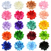 1.6" 20pcs/lot 16 Petaled Rosette Satin Ribbon Flowers Used for Baby Girls Headband Hair Clips Diy Hair Accessories