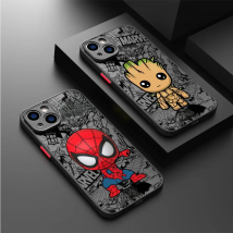 Cartoon Marvel Groot Spiderman Case for iPhone SE 12 Mini 13 Pro Max 14 Plus XS X 7 6S Plus 15 11 XR