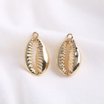 10.5mm*18.5mm 14K Gold Plated Shell Charms Jewellery Making Supplies Brass Metal Sea Style Pendants  DIY Accessories Wholesale