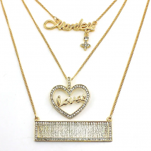 JINGLANG Punk Style Necklaces Women Fashion Simulated Rhinestone Multilayer Chain Gold Color Necklace Jewelry Valentine Gifts