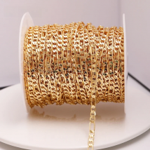 14K Gold Plated Copper Metal Cable Chain For Jewellery Making Wholesale Chains DIY Necklace Bracelet Material