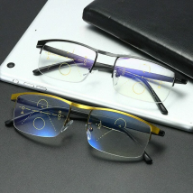 German Intelligent Color Progressive Half Frame Auto Focus Reading Glasses Anti-Blue Light Clearly For Women Men Eyeglasses