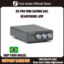 Fosi Audio K5 PRO Gamingowy przetwornik USB z mikrofonem Wzmacniacz słuchawkowy Mini dekoder audio do aktywnych głośników stacjonarnych PS5
