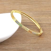 AIBEF INS Romantische Bunte Zirkon Frauen Armband Vergoldet Schmuck Persönlichkeit Zubehör Charme Geschenk Schöne Liebhaber Armreif
