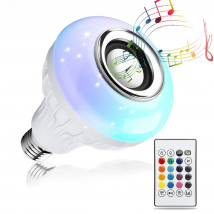 AC 85-265V 12W E27 LED Light Bulb with Bluetooth Speaker Music Remote Control Color Changing RGB Lamp for Bedroom Party Decor