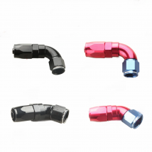 ADLERSPEED AN4 AN6 AN8 AN10 AN12 45 Degree 90 Degree Swivel Hose End Fitting Adapter Aluminum Black/Red-Blue