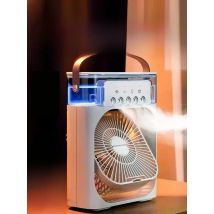 Popular Household Spray Humidification Fan USB Rechargeable Outdoor Portable Electric Fan Water Mist Fan Three model Led Light