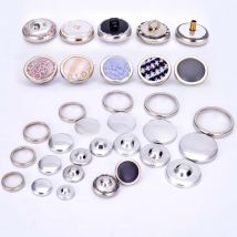 100Sets 24L-44L Hemming Covered Fabric Buttons DIY Handmade Metal Cloth Bread Shape Round Fabric Accessories  JUMO