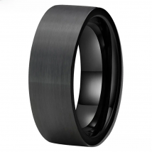 iTungsten 6mm 8mm 10mm 12mm Black Fashion Jewelry Tungsten Wedding Band for Men Women Brushed Couples Engagement Rings