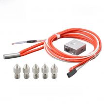 3D Printer MK8 Hot End Aluminum Heated Block with Thermistor Ceramic Heater Nozzles Kit for 1.75mm Filament 12V/24V