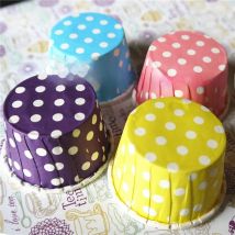 100pcs Mini Small Color Polka Dot Paper Cake Cup Cupcake Bake Cupcake Muffin Cases Muffin Holder  Wedding Decoration