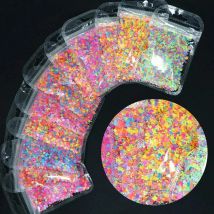 Fluorescence Different Shape Sequins Neon Nail Glitter Flakes 3D Mix Color Nail Art Accessory Gel Polish Manicure Decorations