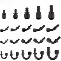 AN4/AN6/AN8/AN10/AN12 Straight 0/45/90/180 Degree Female Swivel to Push Lock Hose End Fitting Oil Fuel Hose End Adaptor Kit