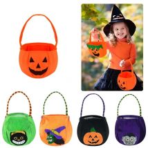1PC Halloween Loot Party Kids Pumpkin Trick Or Treat Tote Bags  Candy Bag Halloween Candy Storage Bucket Portable Gift Basket