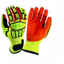 100% High Quality Anti Vibration Cut-Resistant Safety Work Gloves with Nitrile Oilproof Good Grip Plam Glove Garden Protection