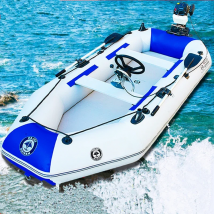 SolarMarine 2.7M 4 Person 0.9PVC Inflatable Boat Fishing Kayak Thick And Wear-resistant Canoe Air Mat Floor With All Accessories